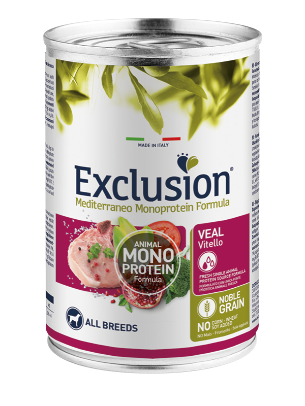 Exclusion Adult Vitello 400g - Cibo Umido per Cani Monoproteico Exclusion Adult Vitello 400g - Cibo Umido per Cani Monoproteico